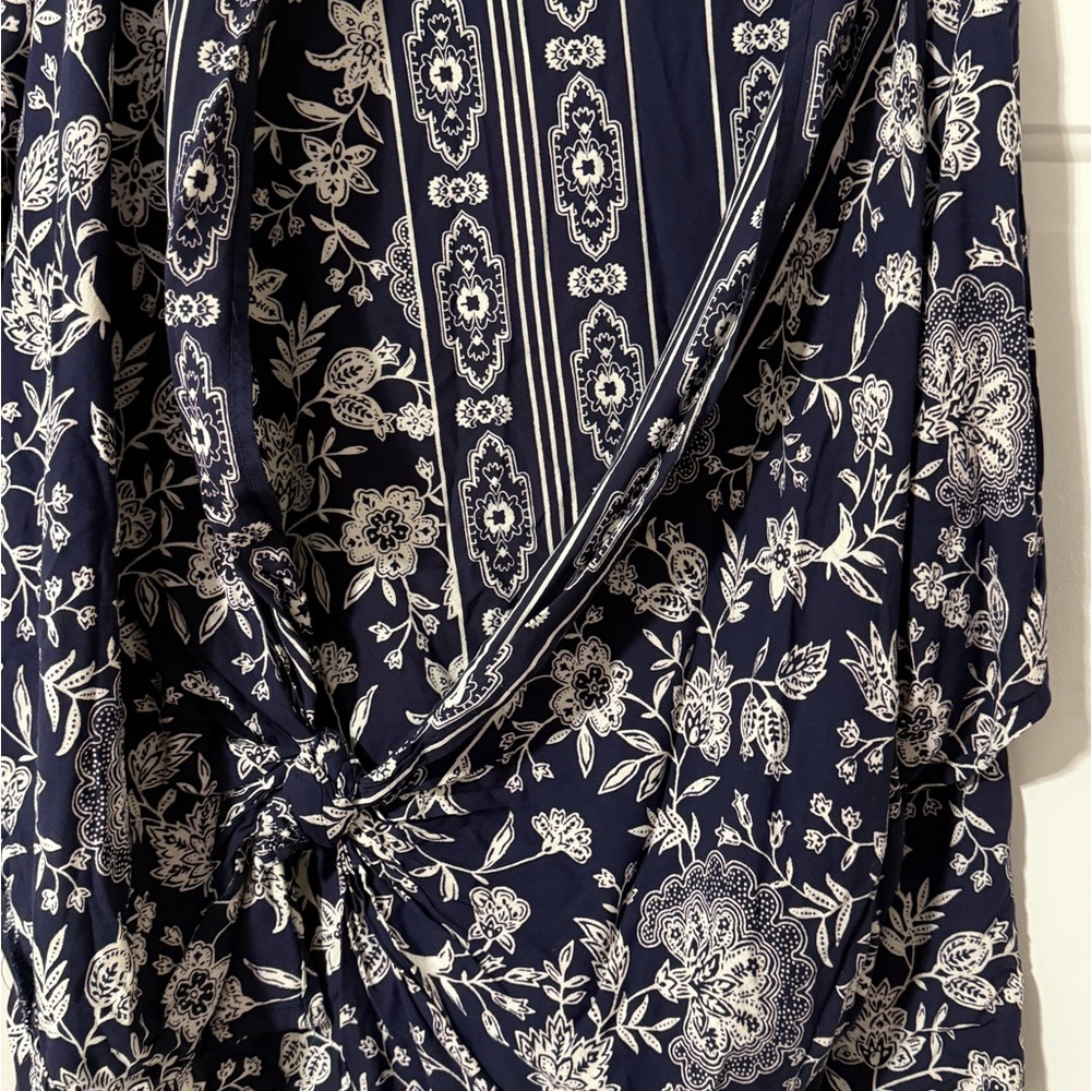 Floral Navy and White Women's camisole. Lightweight can be worn different ways